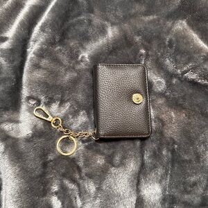 Black Textured Keychain Wallet